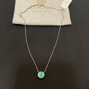 Jolie Silver Pendant Necklace in Dichroic Glass